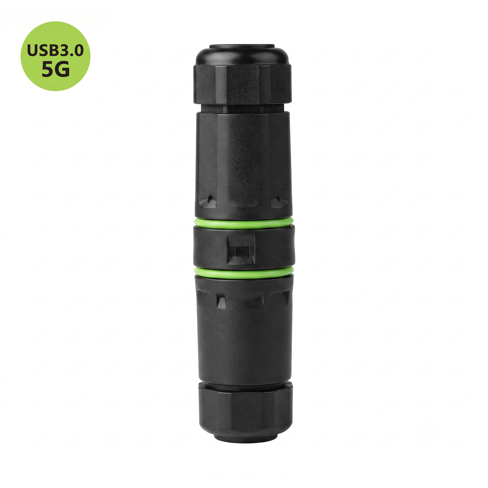 Conector adaptor mamă la mamă USB 3.0 impermeabil, port unic, 5Gbps, M20, cu inel verde, versiunea lungă - Image 2
