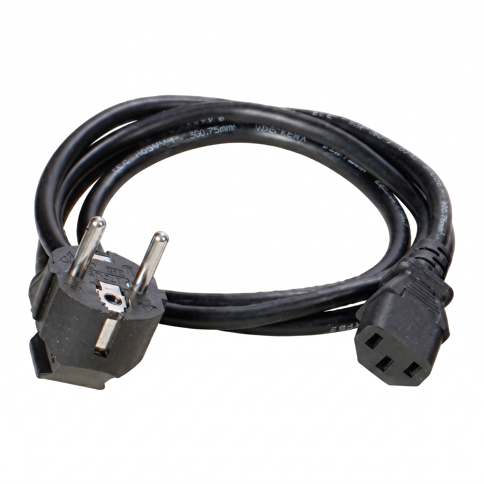 Cablu de alimentare european - 1; miez de cupru de 0,75 (CU), 42/0,15 cupru, diametru exterior (OD) de 6,8 mm